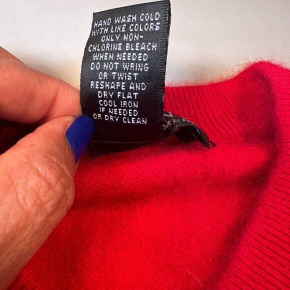 Giasone V Neck Sweater Mens 2 Ply Cashmere Long Sleeve Red Top Knit Shirt - Picture 14 of 16